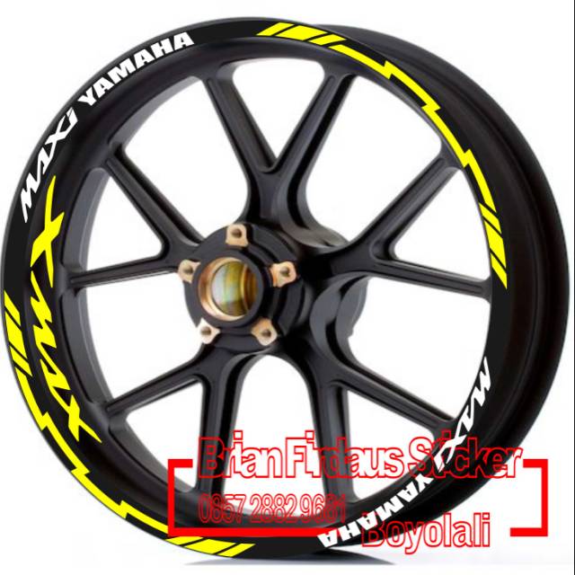 Sticker velg motor yamaha xmax 250 model maxi yamaha utk velg ring 14 dan 15 inch.