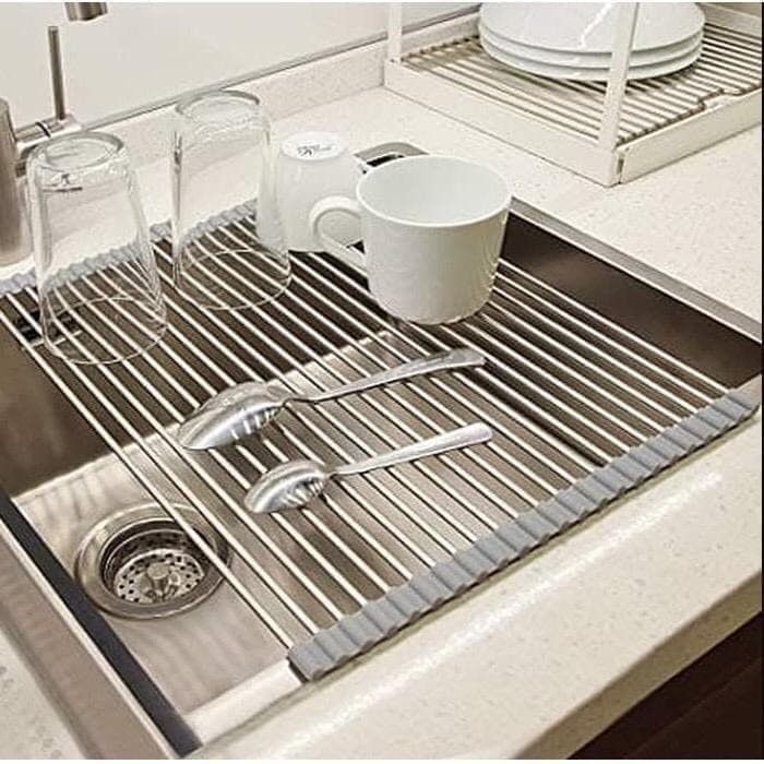 READY STOCK Roll Up Sink Drying Rack | Roll Up Dish Drying Rack