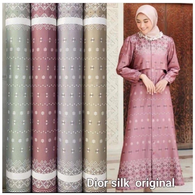 Kain silk meteran sage / bahan Diorsilka Dharmawangsa / bahan gamis seragam sarimbit / maxmara