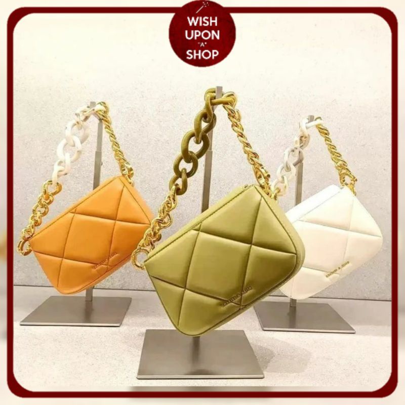 CK Mini Danika Chunky Chain Padded  Xbody Bag