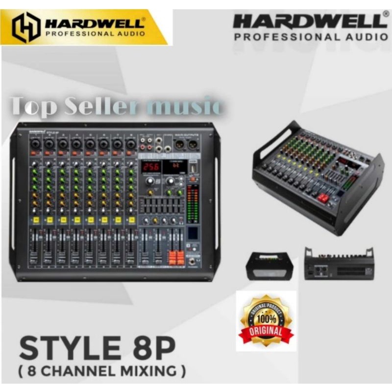 MIXER POWER HARDWELL STYLE 8P ORIGINAL 8 CHANNEL  MIXER AUDIO HARDWELL