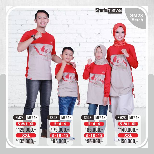 KAOS SARIMBIT KELUARGA  BAJU  COUPLE  KELUARGA  SAHFA MARWA 