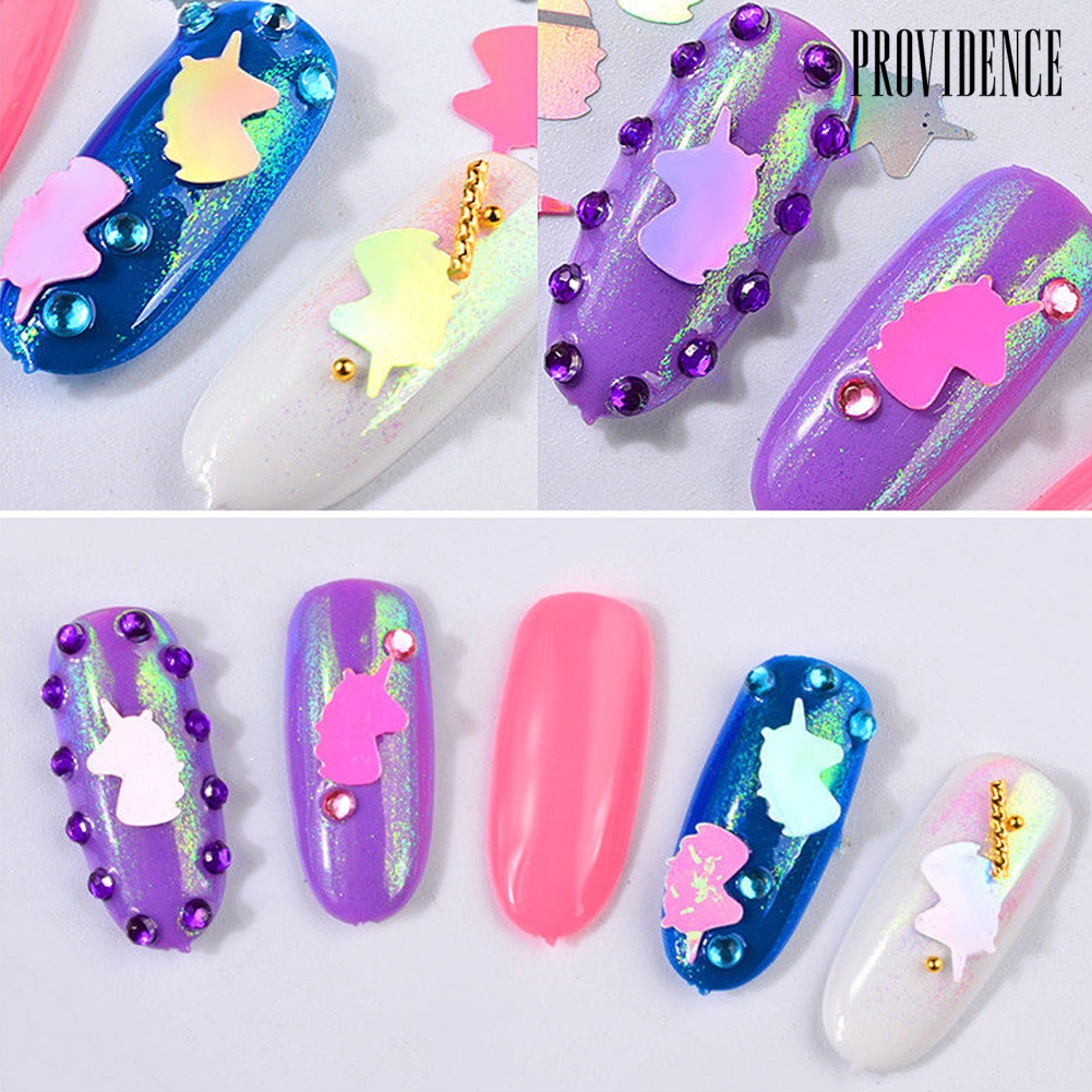 Providence Fancy Nail Art Sequins Rainbow Stickers 3D Colorful Manicure Decoration