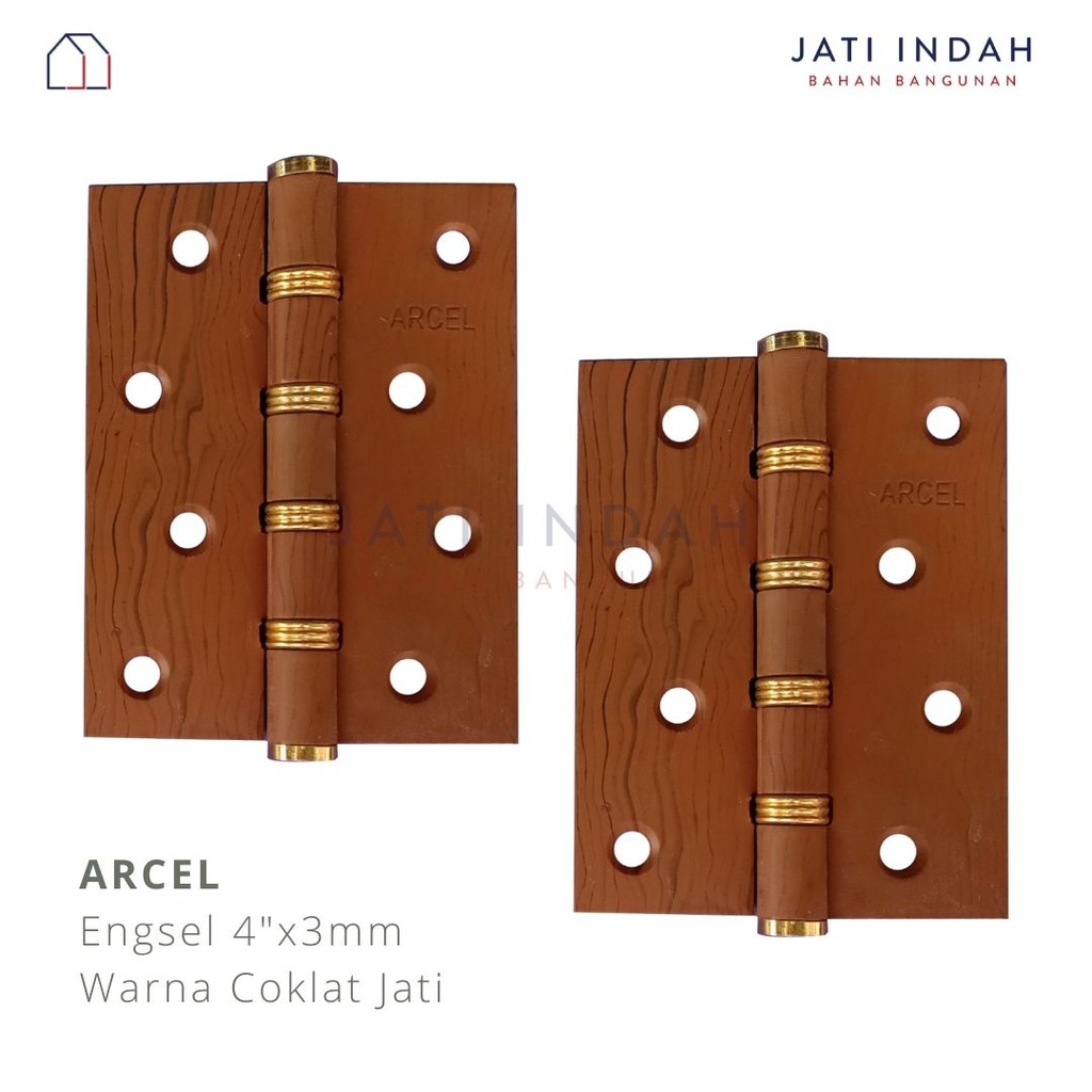 Engsel Jendela/ Pintu ARCEL 4" Motif Kayu Jati Coklat