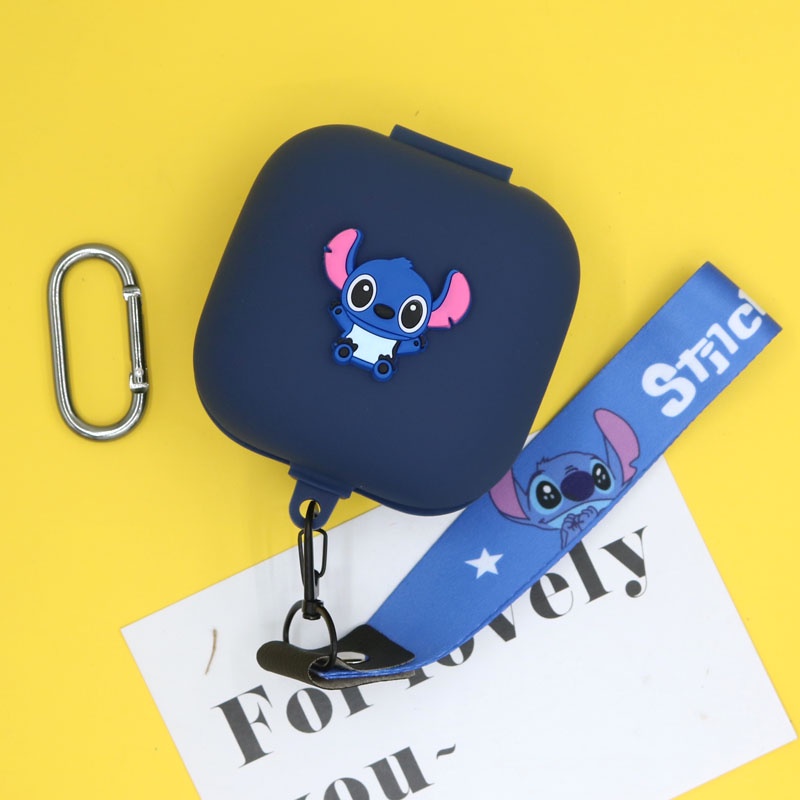 Casing Soft Case Bahan Silikon Desain Stitch Lucu Dengan Tali Lanyard Untuk Apple Beats Powerbeats Pro