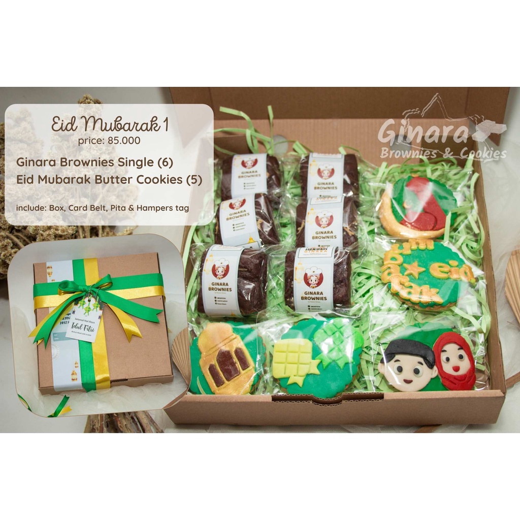 

Hampers Lebaran | Paket Eid Mubarak 1 - 5 | Hampers Brownis | Nastar Kastengel Putri Salju Cookies