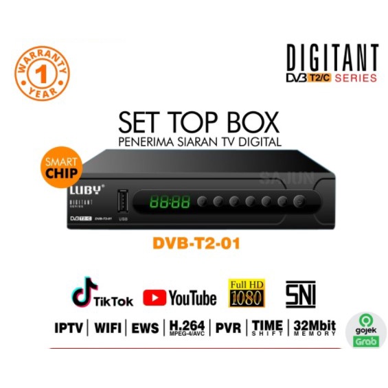 Receiver TV Digital Set Top Box Luby Full HD DVB-T2-03 STB DVBT2 LUBY STB Luby