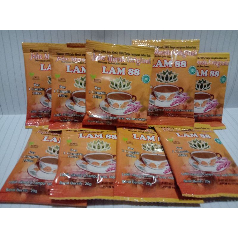 

JAHE MERAH 100% ORGANIK HALAL | LAM 88 | 1 RENTENG (12sct)