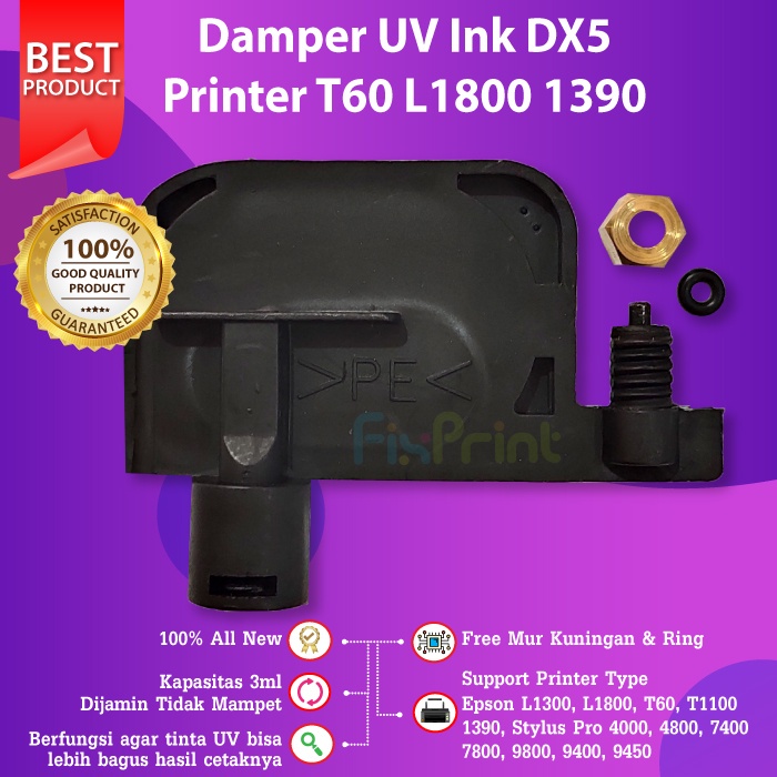 UV Ink Damper Epson T1100 1390 L1300 L1800 R2000 CISS Dumper DX4 DX5