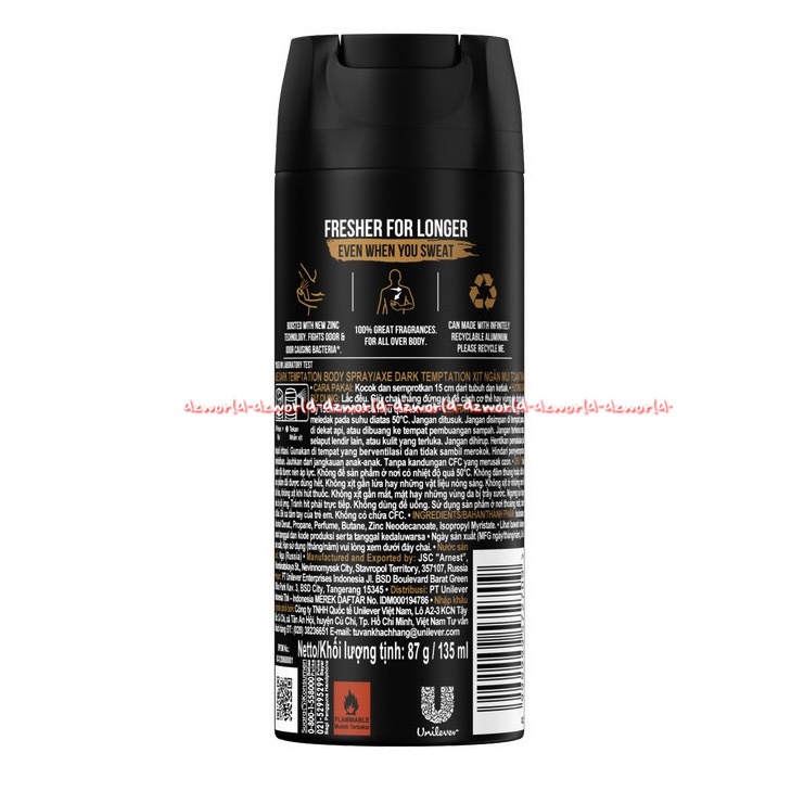 Axe Spray Gold Black Dark Temptation Deodorant 135ml Bodyspray Pria Axe Kuning Hitam Darks Axe Gold Axegold Body Spray Deodorant Cowok