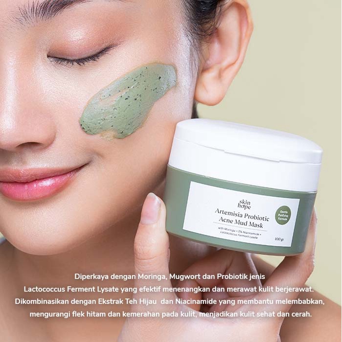 ❤️ Cloudy ❤️ SKIN HOPE Artemisia Probiotic Acne Mud Mask 100gr Masker Wajah