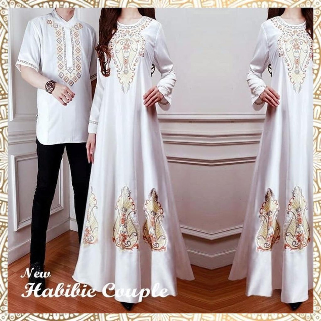 Habibi Couple Baju Couple Muslim  Fashion Couple Baju Lebaran - Putih