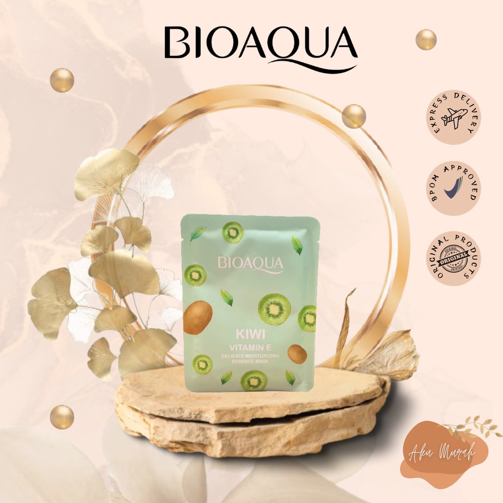 ✨ AKU MURAH ✨Bioaqua Kiwi Vitamin E Delicate Moisturizing Essence Mask / Masker Wajah SACHET