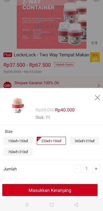 Locknlock - Two Way Tempat Makan