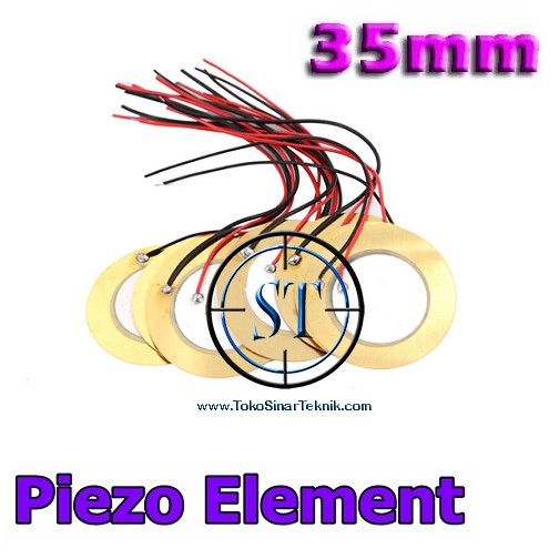 Piezo Electric Buzzer 35mm Sensor Element Ceramic Sound Disc Plus Kabel 3,5Cm Gitar