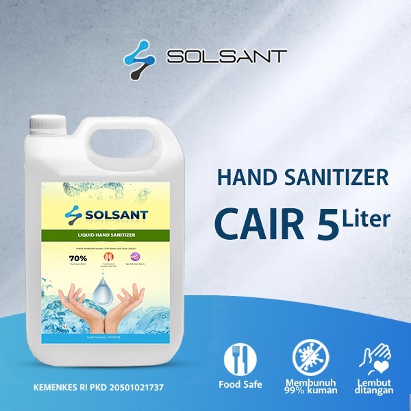 Hand Sanitizer Cair / GEL 5L SOLSANT Aseptic [ Izin KEMENKES RI ]GOJEK - CAIR