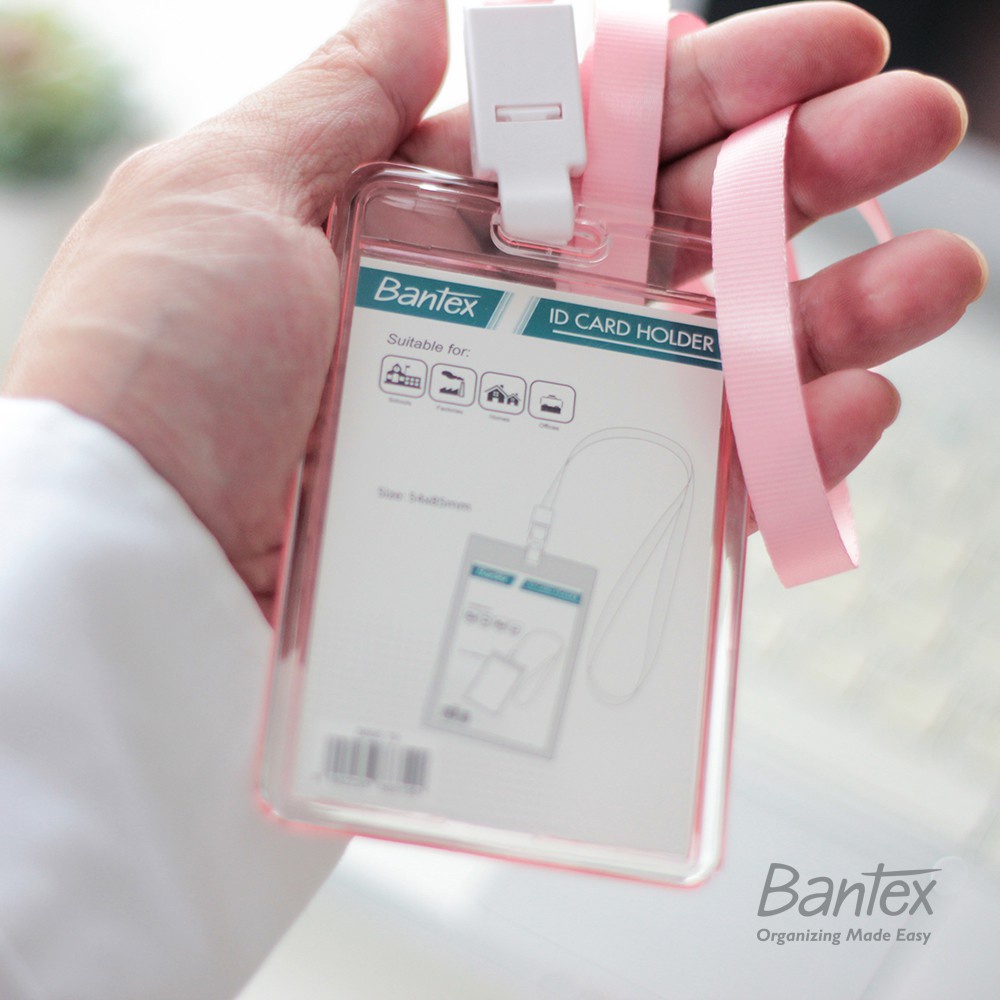 

ID CARD HOLDER TRANSPARANT BANTEX 8868 LARNYARD POTRAIT| NAME TAG | TEMPAT KARTU NAMA BENING