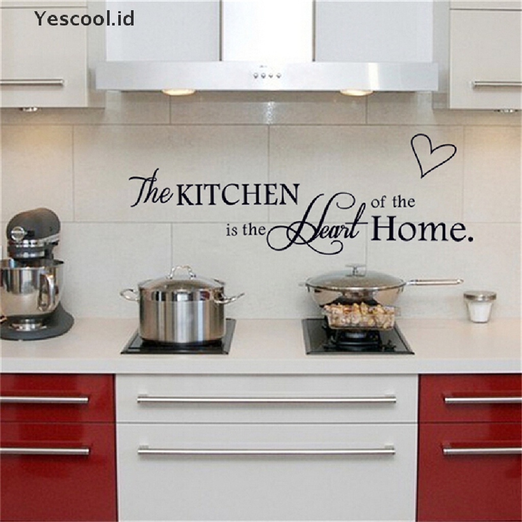 Stiker Dinding Decal Desain Quote Kitchen Is the Heart of Home Dapat Dicopot