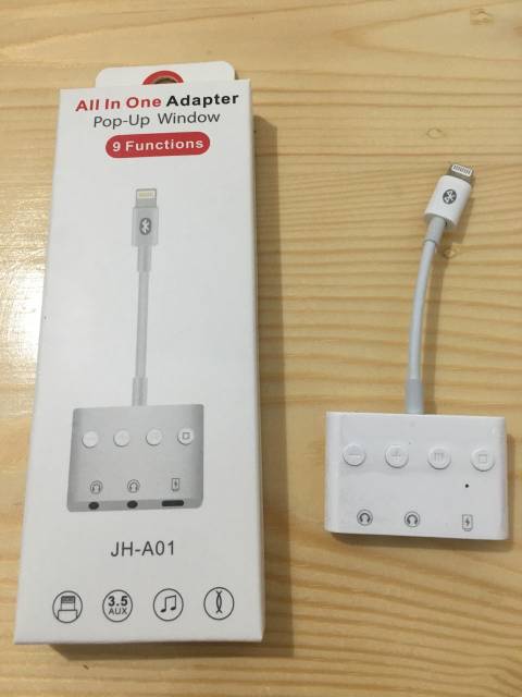 Splitter 3in1 JH-010 Handsfree Dual Lightning + Jack 3.5mm Converter Iphone 7 8 X XS Sambungan Audio headset spitter JH-A01