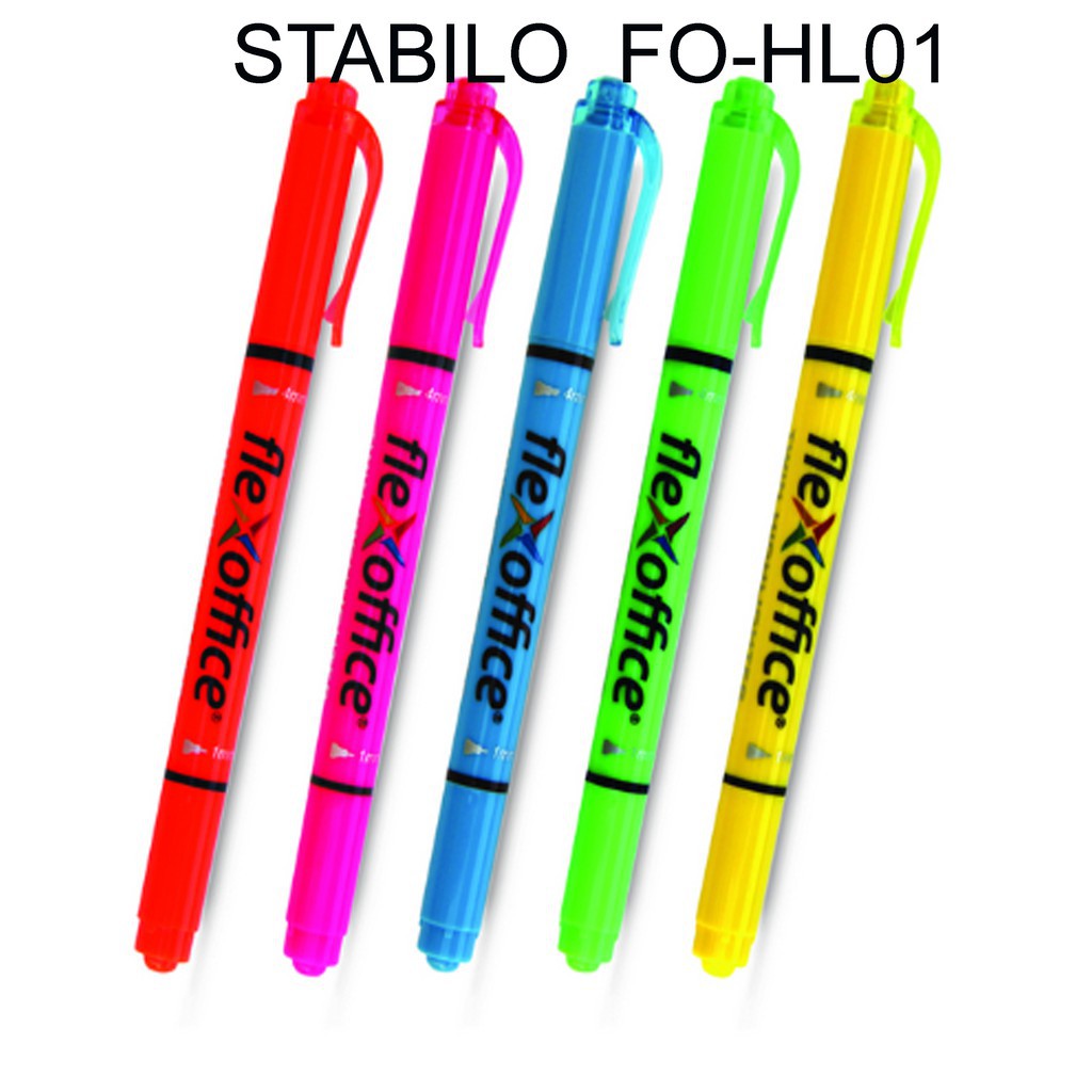 

Stabilo Flexoffice Highlighter FO-HL01 memiliki 2 Mata Pena Twinpen