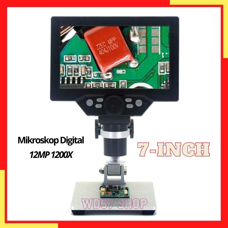Alat Mikroskop Lab Kaca Pembesar Obyek Komponen Servis Elektronik Digital Microscope Lensa Kamera HD