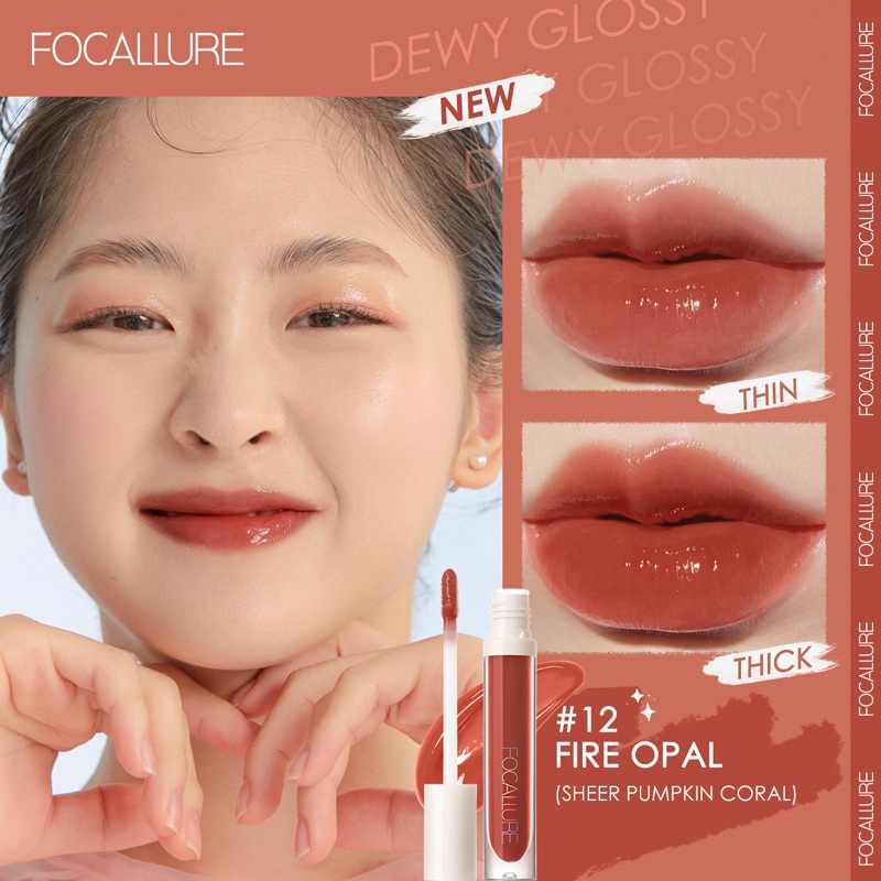 TIKTOK - FOCALLURE PLUMPMAX LIP GLOSS Shimmer Glossy Makeup - kosmetik FA153