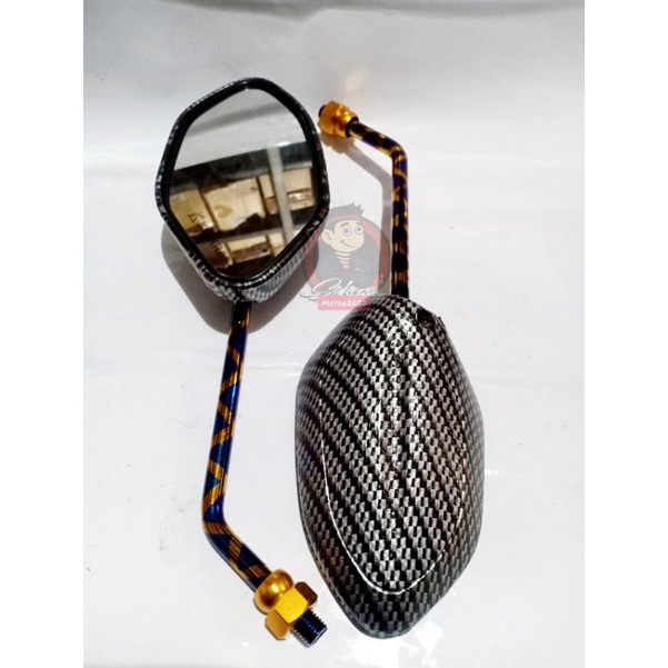 Spion Beat carbon tangkai twotone honda Kaca spion Beat standart honda carbon 2tone Variasi spion ba