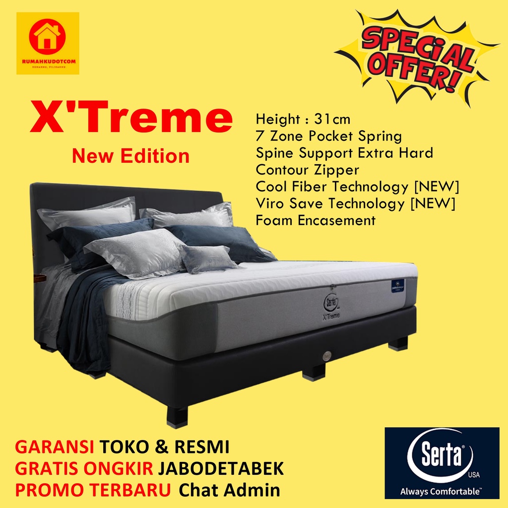 KASUR SPRINGBED KESEHATAN - KASUR TULANG BELAKANG -  KASUR SERTA XTREME - SERTA