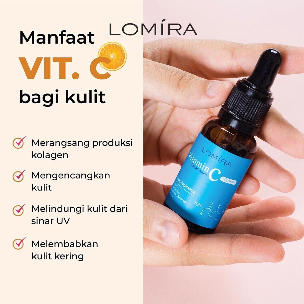 Lomira Face Serum Vit C + Collagen 20ml Serum Wajah BPOM