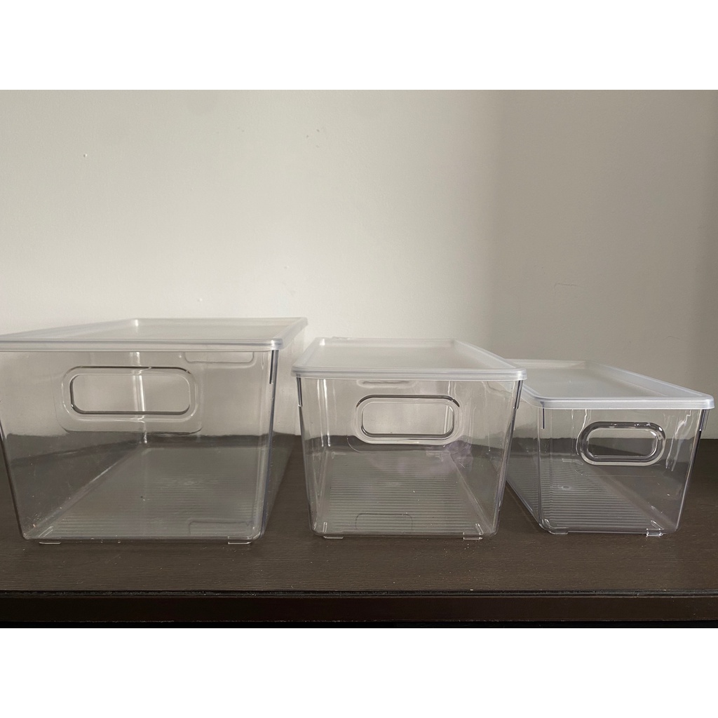 Kotak Penyimpanan Barang Transparan Dengan tutup/Kontainer Makanan Kulkas Storage Box Organize