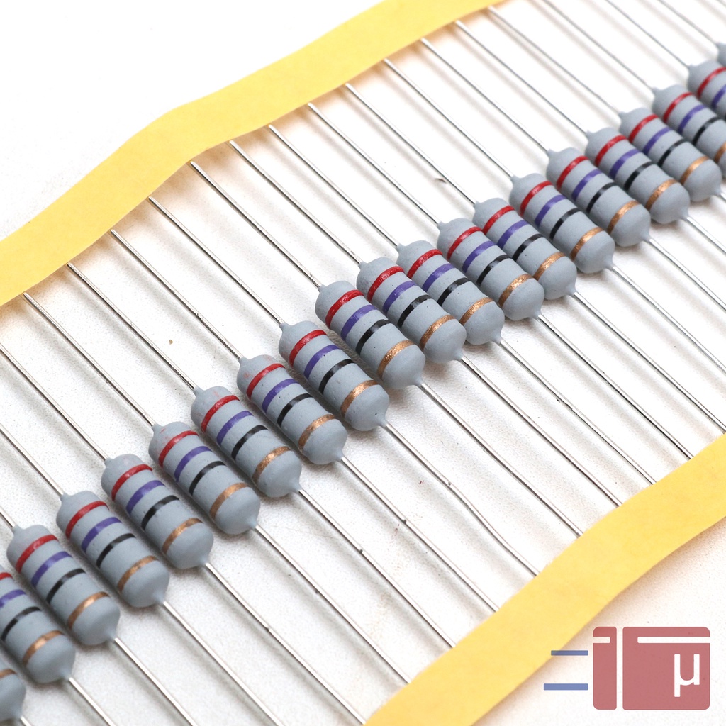 x10 Resistor 27R 27 Ohm 1W Metal Oxide 5% Taiwan Kaki Tembaga