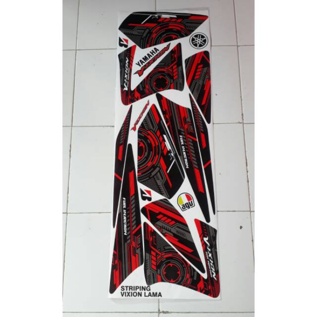 Striping sticker variasi yamaha old vixion 2008-2012 hitam merah