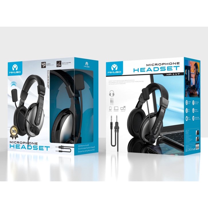 Headset Mikuso HP-117 Headphone Gaming Microphone