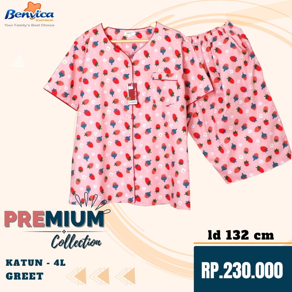 BAJU TIDUR KATUN JEPANG CELANA SEDENGKUL SZE JUMBO 4L GREET PREMIUM