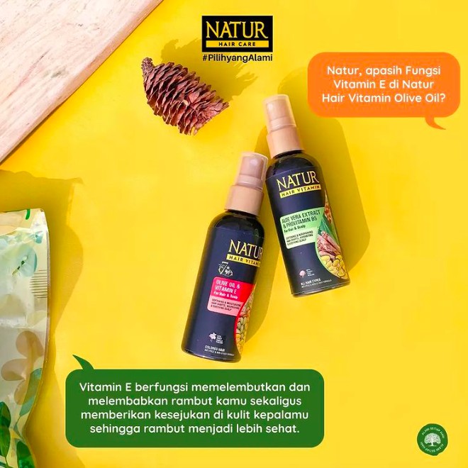 Natur Hair Vitamin 80ml | Olive Oil Aloe Vera Ginseng