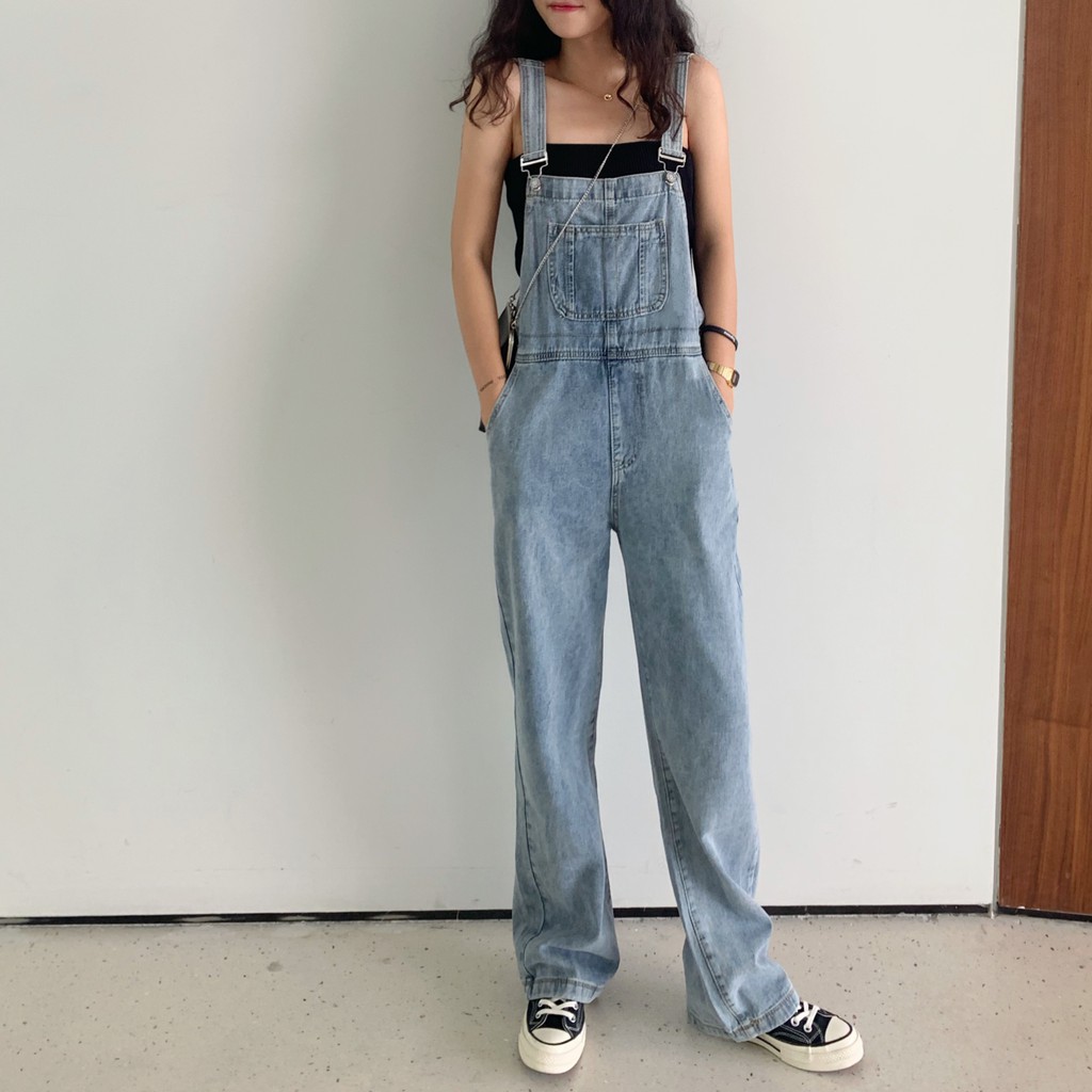 Overall Celana  Panjang Model  Silang Kaki  Bahan Denim Ada 