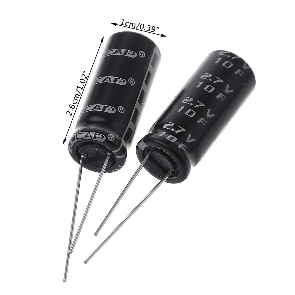 6x 2.7V 10F Cylindrical Ultra Super Farad Capacitor High Power Supercap 10x26mm