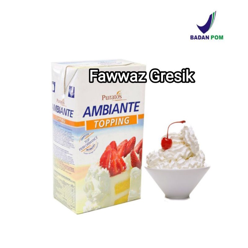 Jual Ambiante Topping Whipping cream Non Dairy 1 liter / PURATOS AMBIANTE Whip Cream / Topping