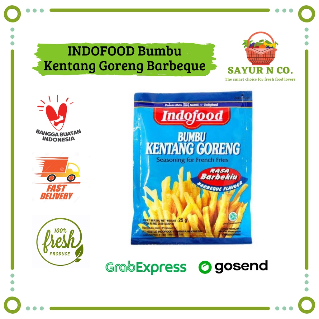 

INDOFOOD Bumbu Kentang Goreng Barbeque 25gr | Sayur N Co Bekasi