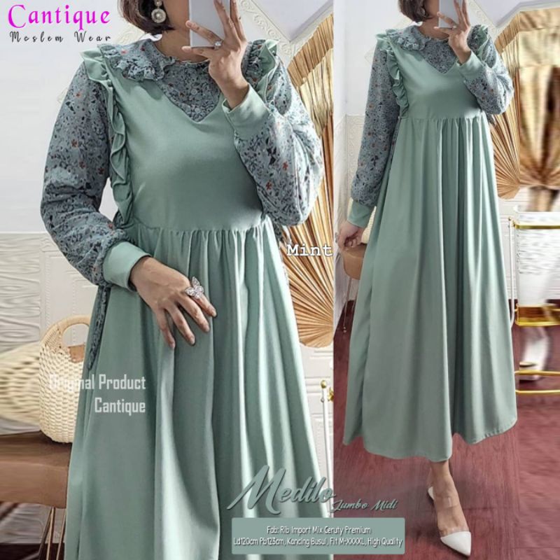 DRESS KAOS JUMBO MEDILO JUMBO MIDI BY CANTIQUE LD 120
