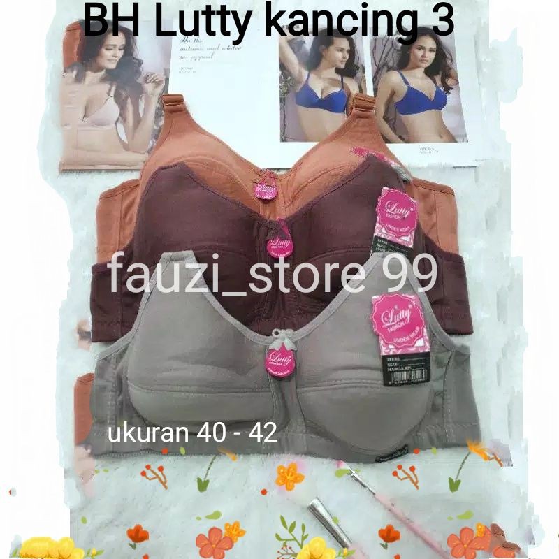 BH Lutty kancing 3 bh sport(per1 pcs) tebal dan nyaman digunakan