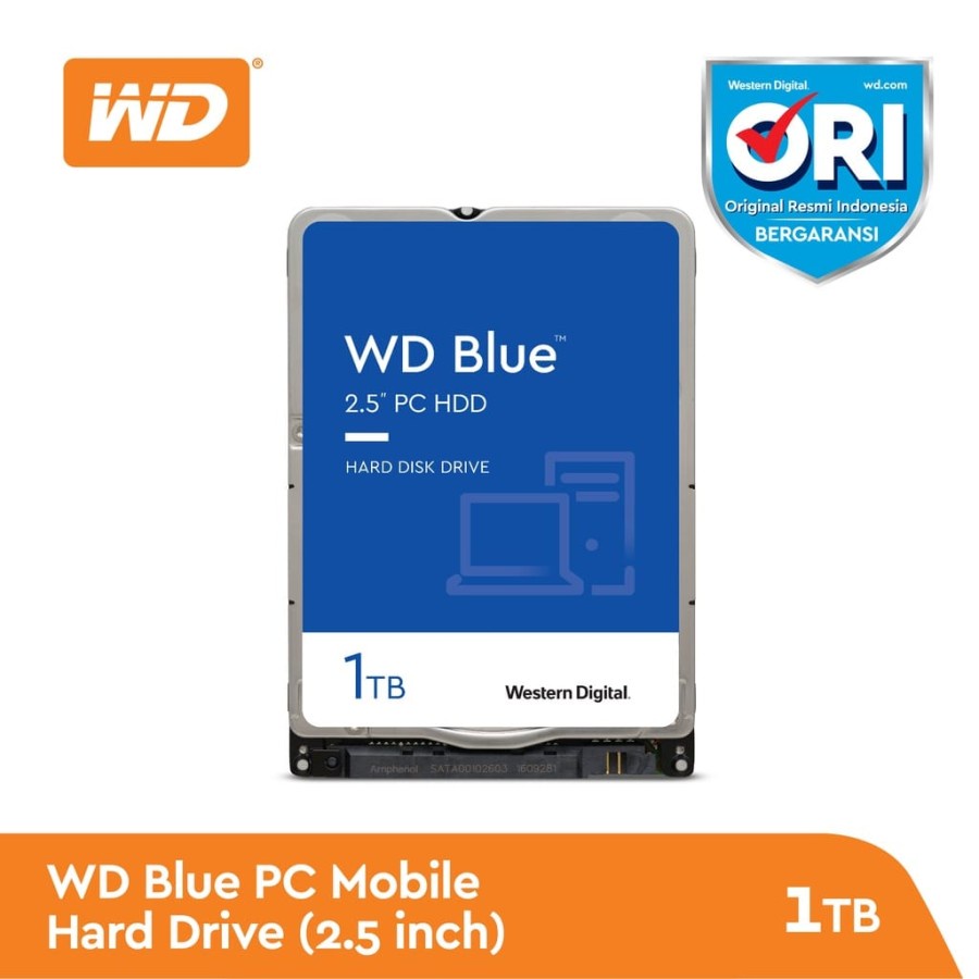 Harddisk Internal WDC 2.5&quot; 1TB SATA - Scorpio Blue (For Notebook)