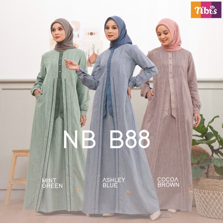 Jual Dress Muslimah Terbaru 2022 - Nibras NB B88 Genesis Mix Twill Soft