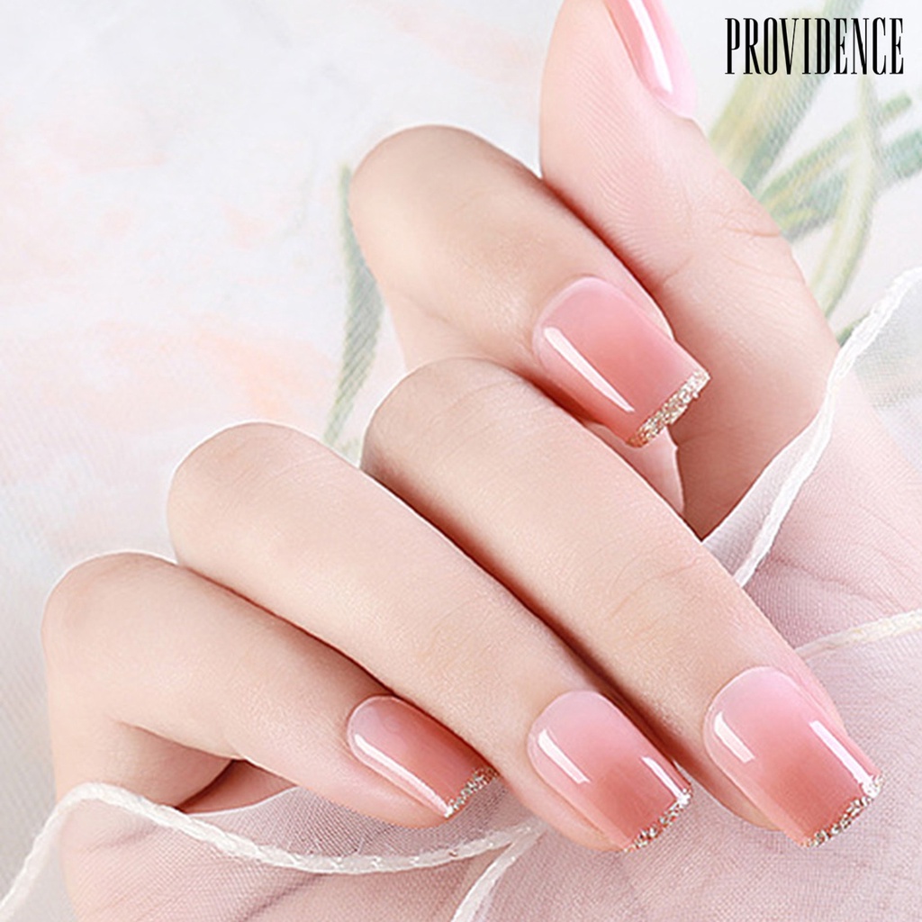 Providence 24pcs / Set Kuku Palsu Bahan Abs Tahan Lama Reusable Untuk Nail Art / Manicure