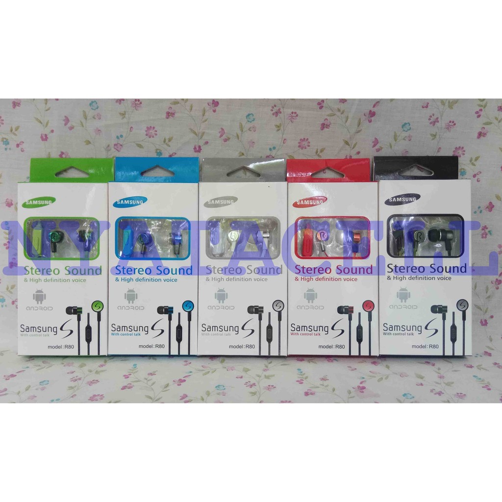 Headset Samsung Stereo R80 + Mic Control BASS aksesoris_hp