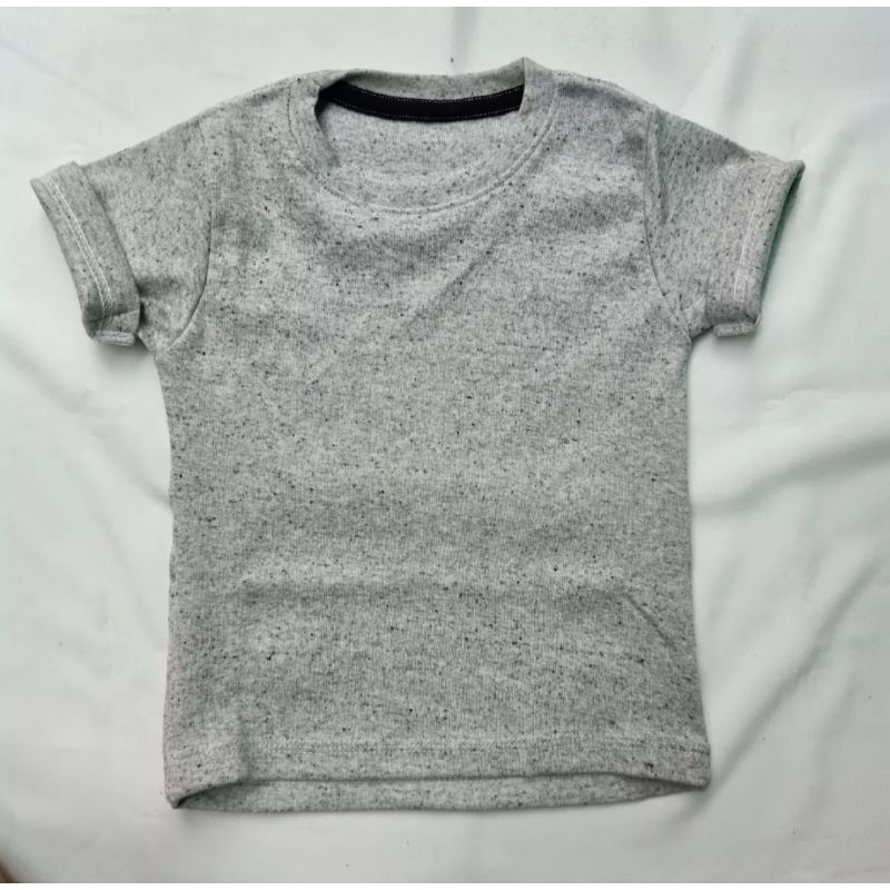 kaos rib anak /kaos anak lengan pendek/tebal 2x1 murah kualitas bagus switer anak polos-Misti