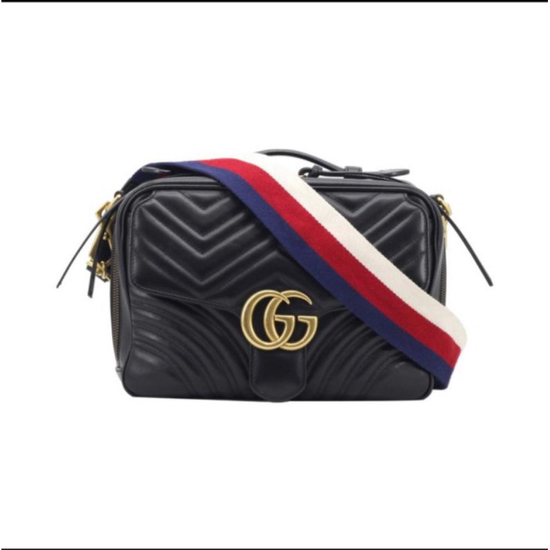 TAS GUCCI PRELOVED ORI GG MARMONT SMALL TOP HANDLE BAG