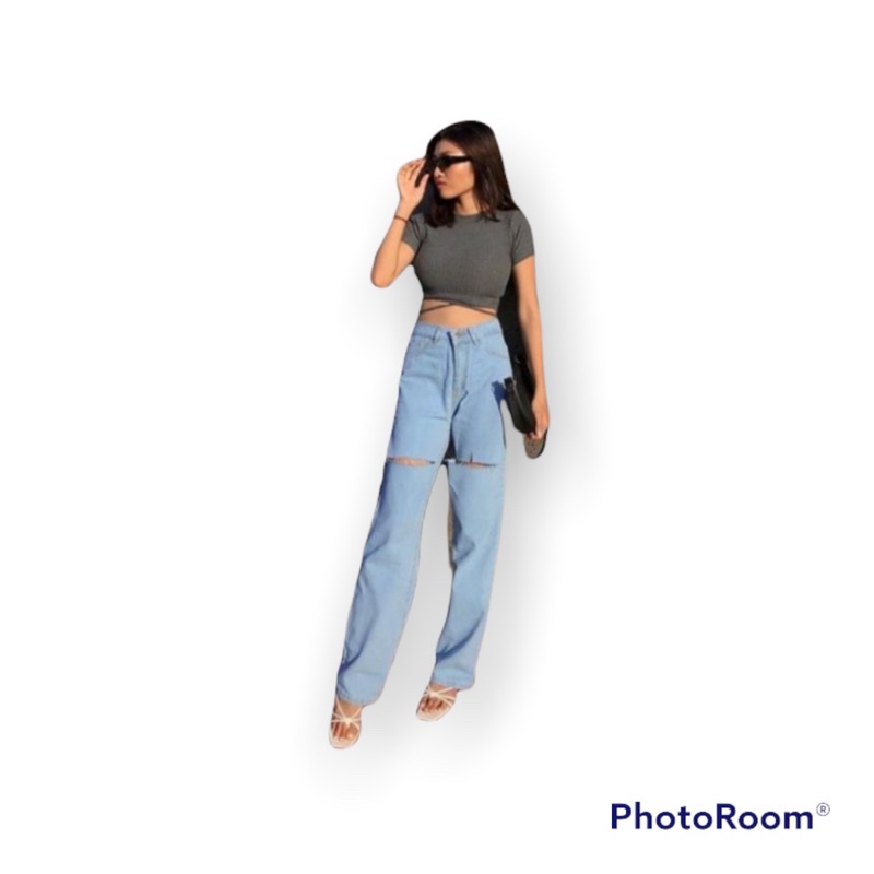 HIGH WAIST KULOT JEANS SOBEK PREMIUM