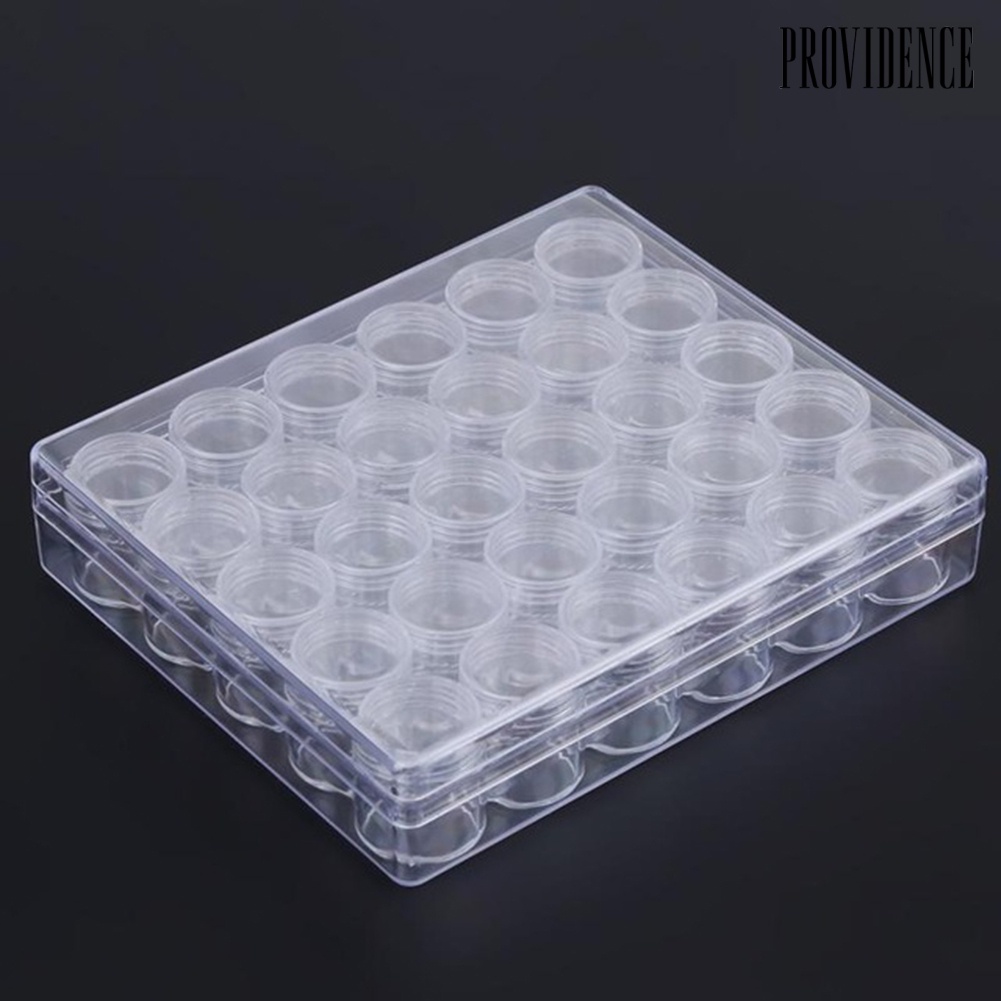 Providence 30 Jars Plastic Transparent Nail Art Rhinestone Storage Box Jewelry Organizer