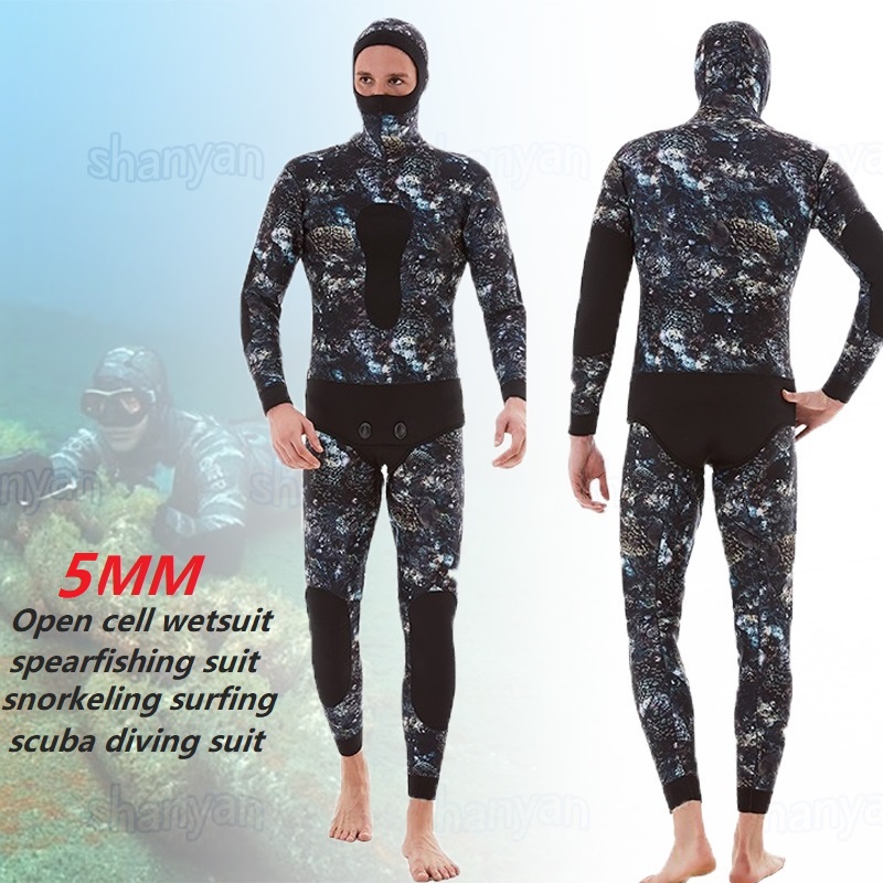 DIVESTAR 5MM Japanese yamamoto wetsuit Men's open cell wetsuit scuba diving suit snorkeling set divi